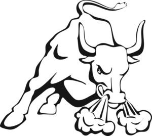 300x269 Charging Bull Royalty Free Vectors
