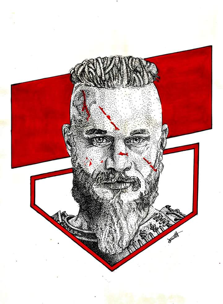 720x981 Ragnar Lothbrok Vikings Inks And Watercolor Jennifermoffitart