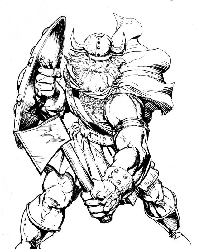 632x800 Viking Drawing Free Download