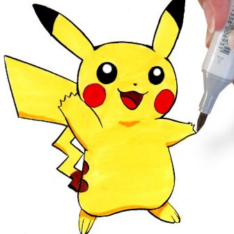 336x336 Pikachu Drawing Cartoon Pixel Art Tattoo And Raichu Easy Outline