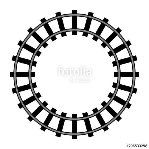 500x500 Railway, Railroad Silhouettes Vector Illustrations On White