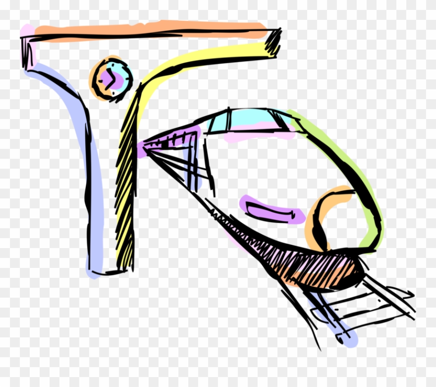 880x780 Vector Illustration Of Railroad Rail Transport Speeding Clipart