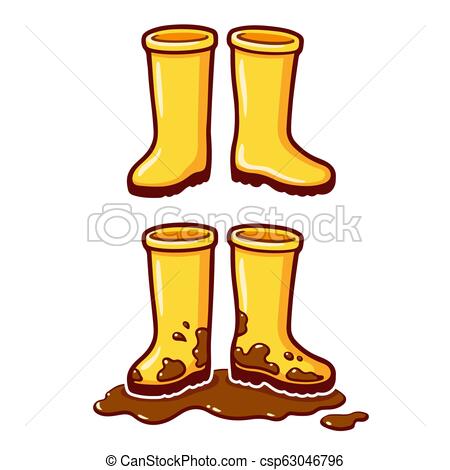 450x470 Cartoon Yellow Rain Boots Cartoon Yellow Rubber Rain Boots, Clean