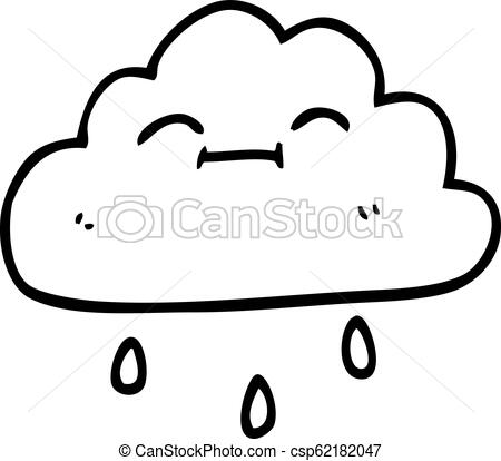 450x414 Line Drawing Cartoon Happy Rain Cloud
