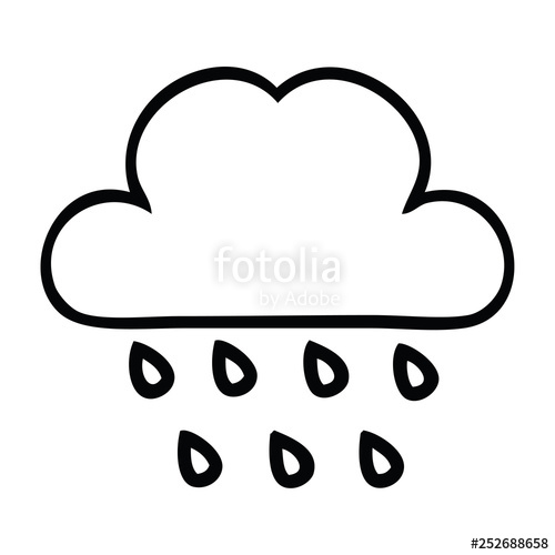 500x500 Line Drawing Cartoon Rain Cloud Stock Image And Royalty Free