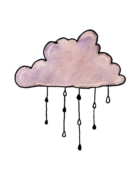 440x550 Purple Rain Cloud Watercolor Posters