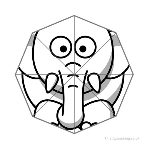 500x500 Lightweight Rain Umbrella With Elephant Line Drawing Sports