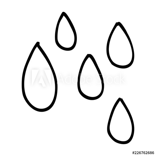 500x500 Line Drawing Cartoon Rain Drop