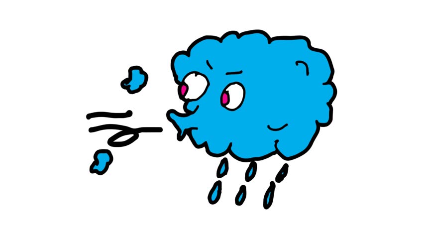 852x480 Rainy Day Cartoon Stock Video Footage