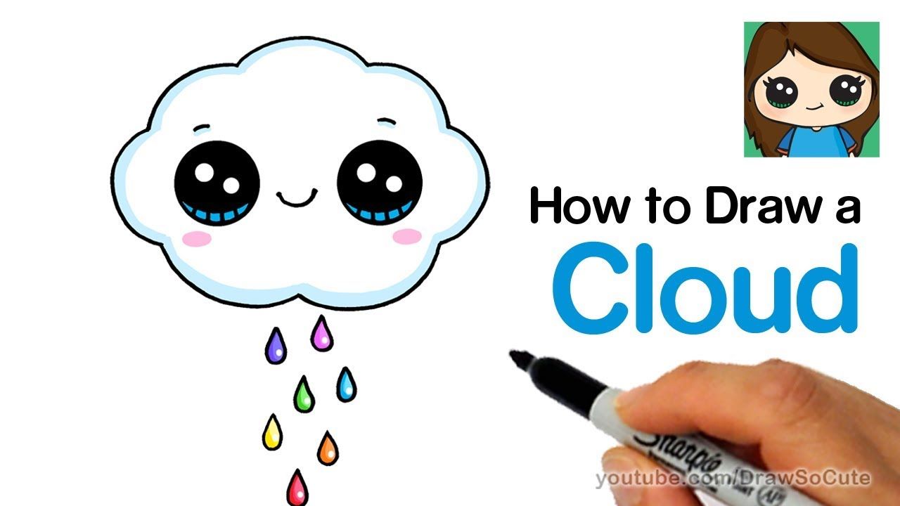 1280x720 How To Draw A Rain Cloud Cute And Easy