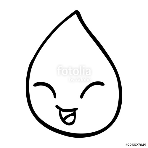 500x500 Line Drawing Cartoon Rain Drop Stock Image And Royalty Free
