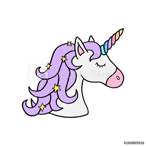 500x500 Colorful Rainbow Unicorn Vector Illustration Drawing Cute