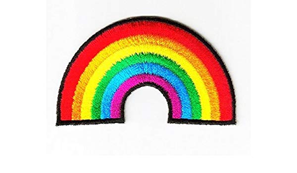 600x350 Rainbow Cartoon Patch Embroidered Iron On Hat Jacket