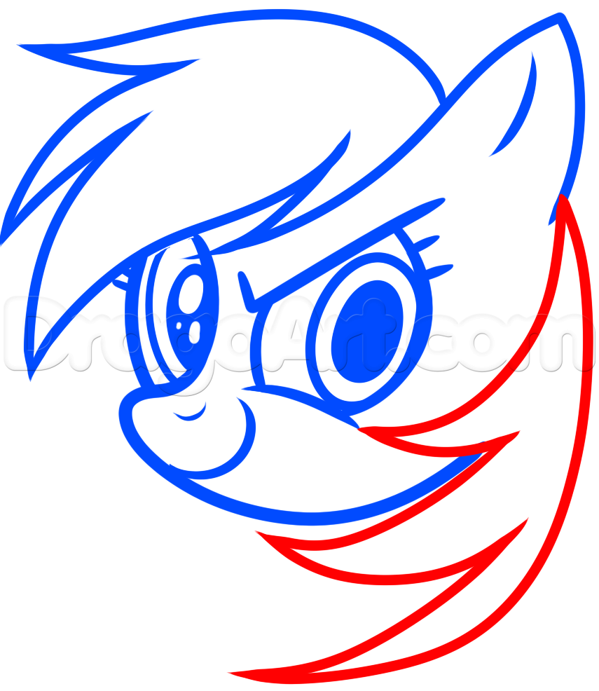 855x986 How To Draw Rainbow Dash Easy, Step