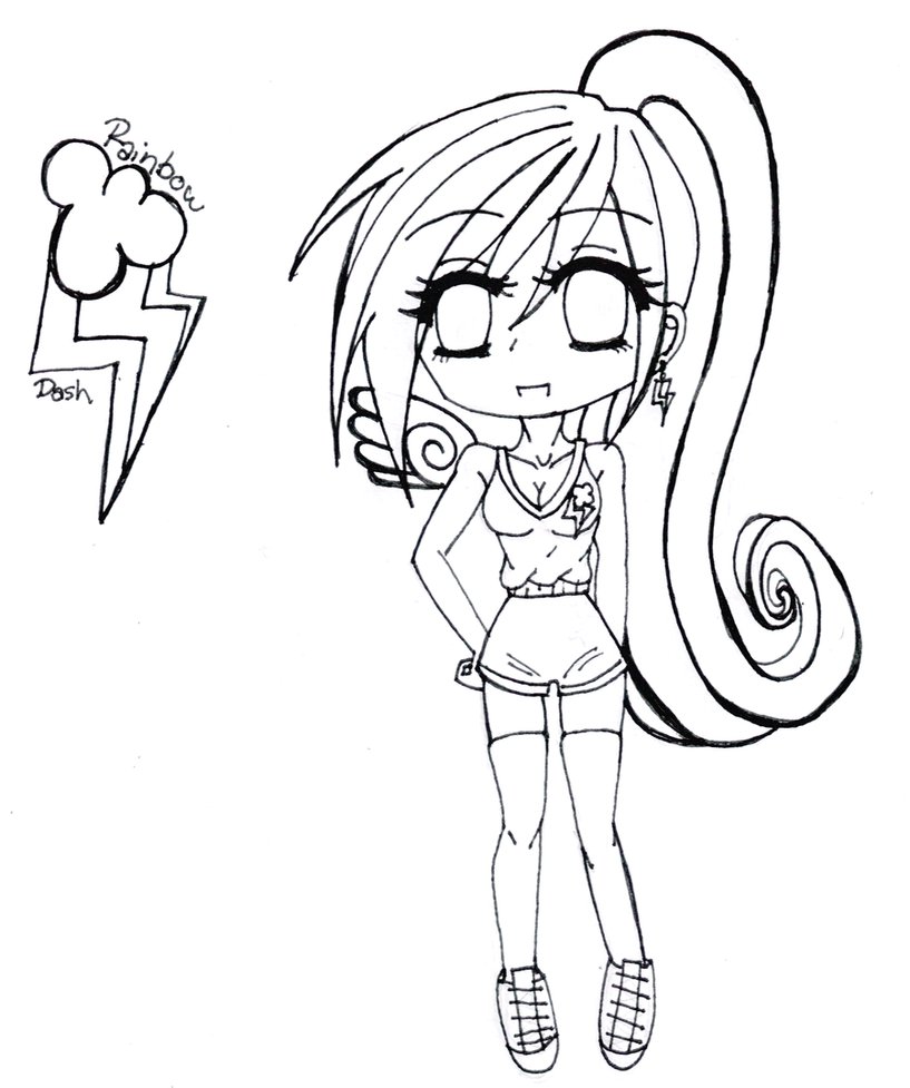 817x977 Human Rainbow Dash Drawing