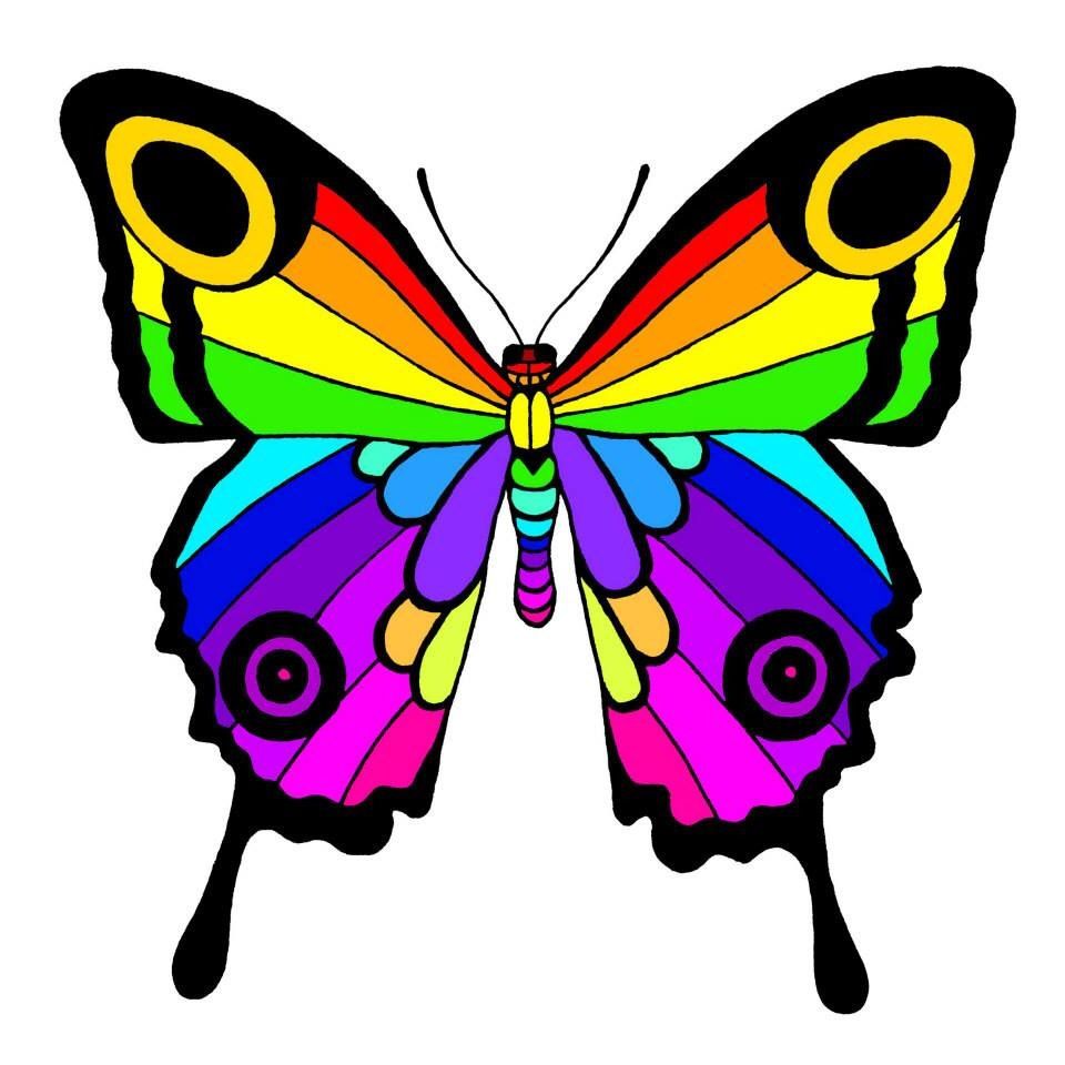 960x960 Rainbow Butterfly Clipart Drawing