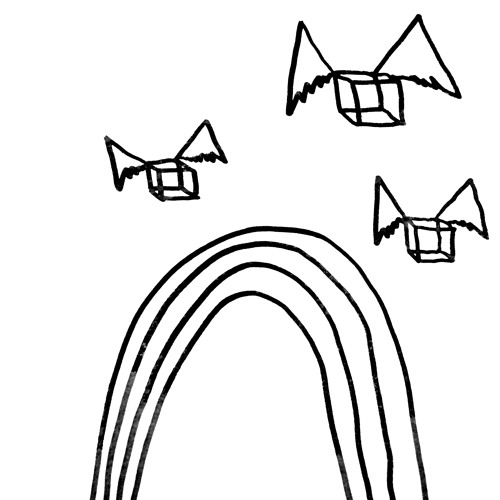 500x500 Black White Rainbow