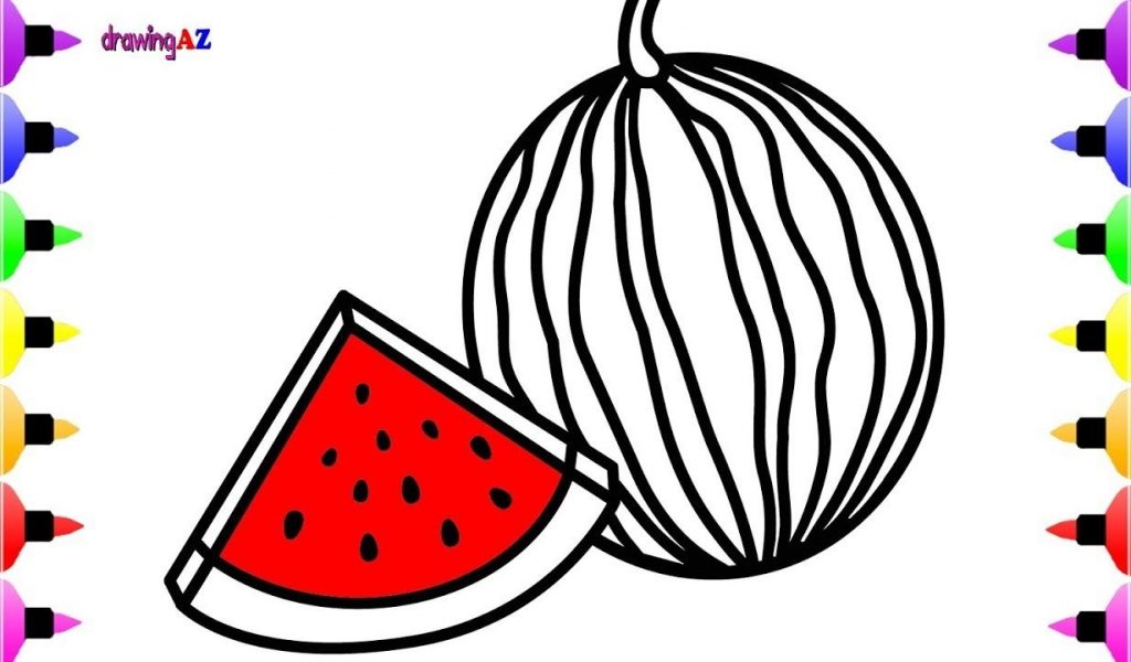 1024x600 Fresh How To Draw Rainbow Watermelon For Kids Coloring
