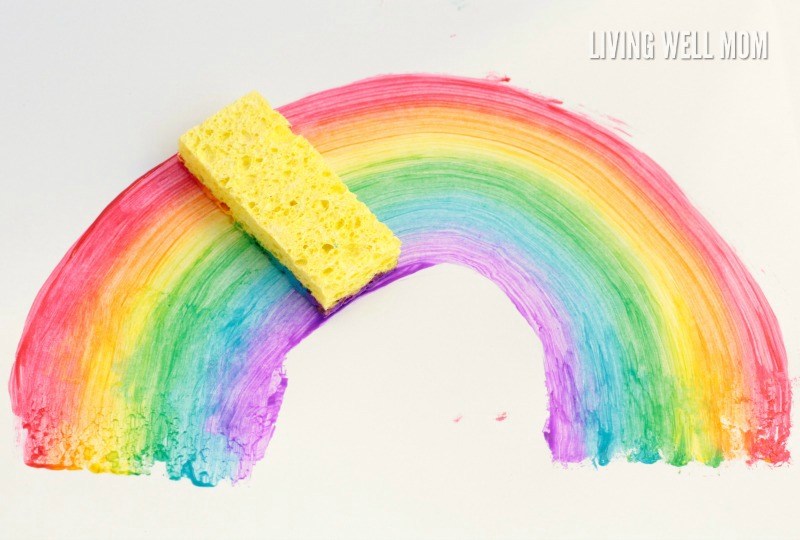 800x540 How To Make A Sponge Painting Rainbow