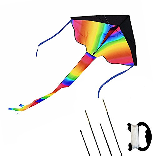 500x500 Kedofe Rainbow Kite For Kids Easy Flyer Huge Delta Kite