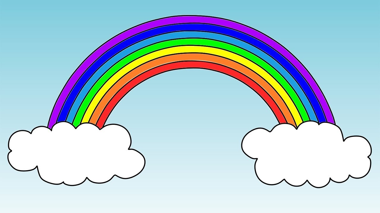 1280x720 How To Draw A Rainbow Coloring Pages Learn Colours For Children