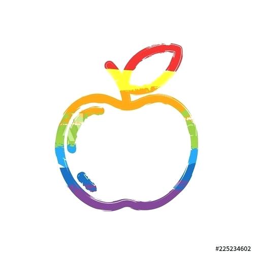 500x500 Simple Apple Drawing