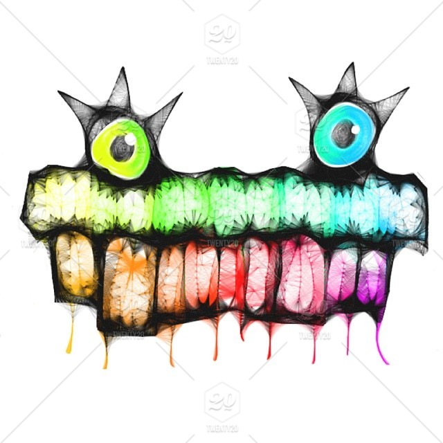 640x640 Colorful, Rainbow, Abstract, Art, Drawing, Sketch, Monster