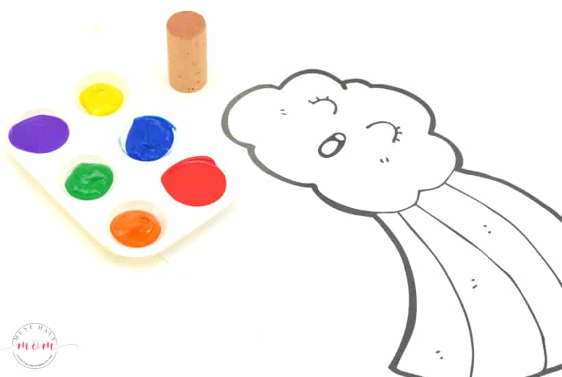 820x551 Rainbow Painting Printable Template