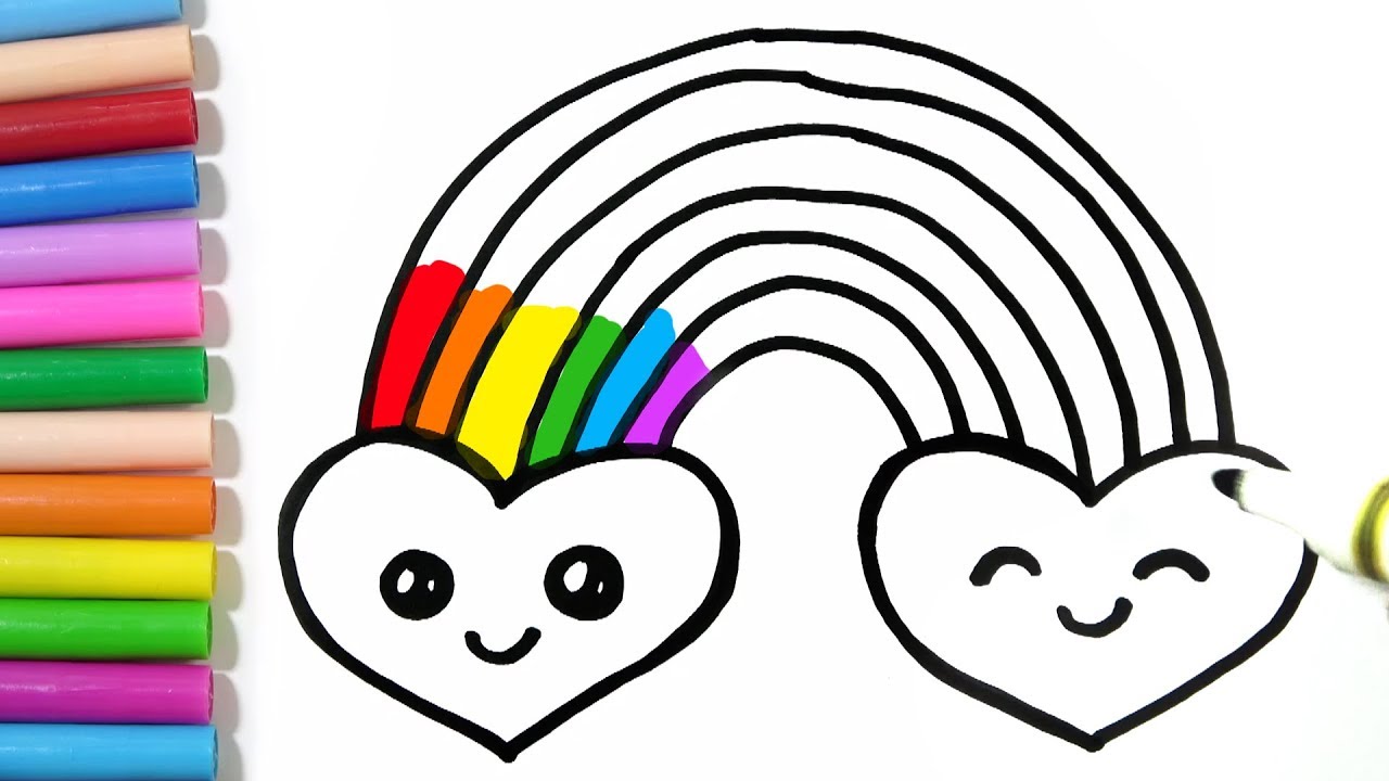 1280x720 How To Draw Cute Hearts With Rainbow Hde