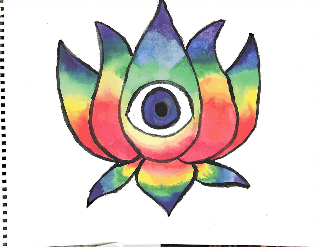 1017x786 Watercolor Rainbow Lotus With Eye