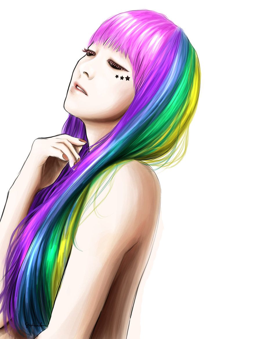 900x1165 Emogoreart Rainbow Hair, How To Draw