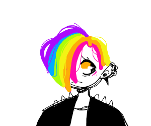 300x250 Woman W Rainbow Hair, Made Out Of Space Stuf