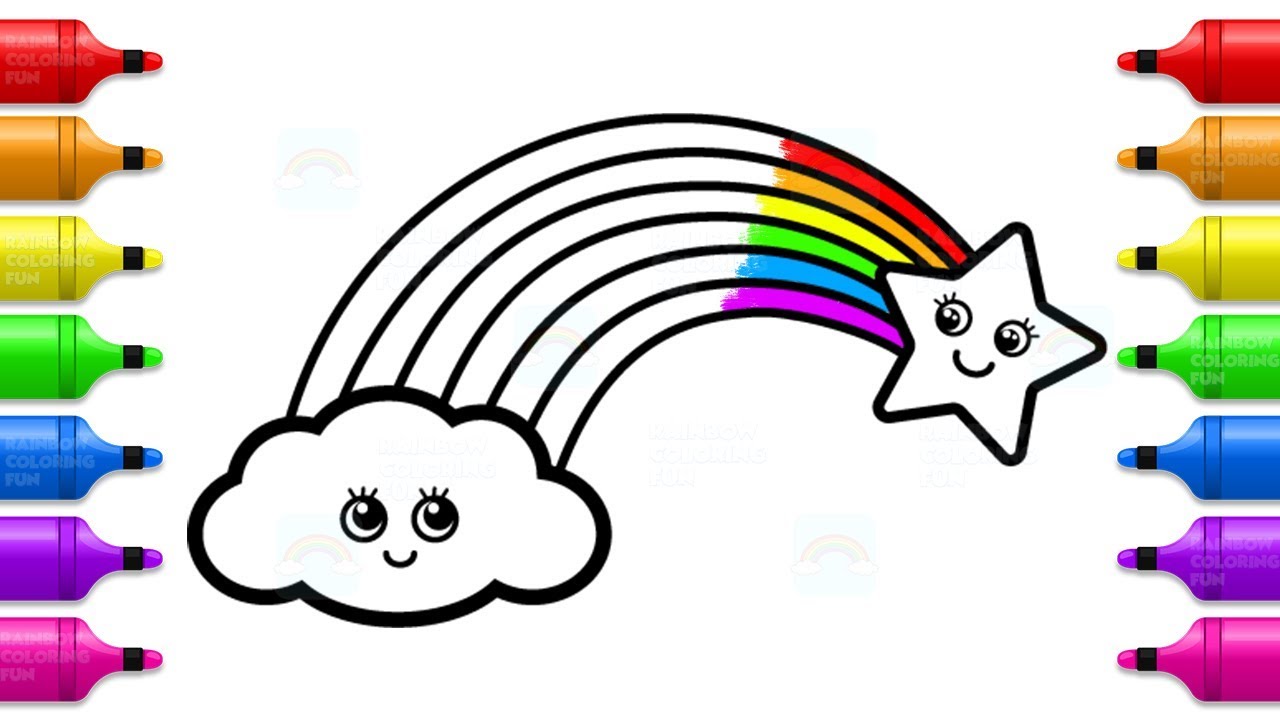 1280x720 How To Draw Rainbow Cloud And Star