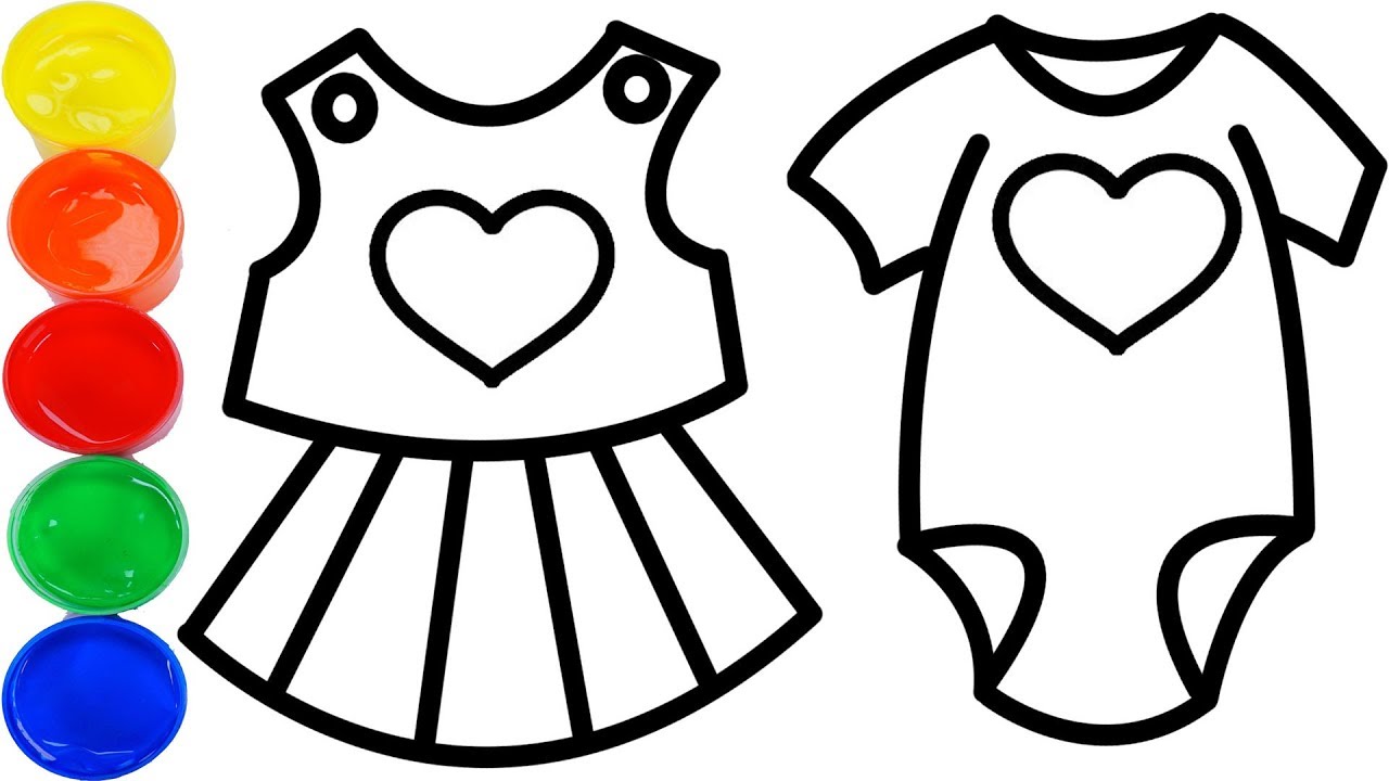 1280x720 Glitter Baby Clothes Drawing Coloring Pages For Kids, Toddlers