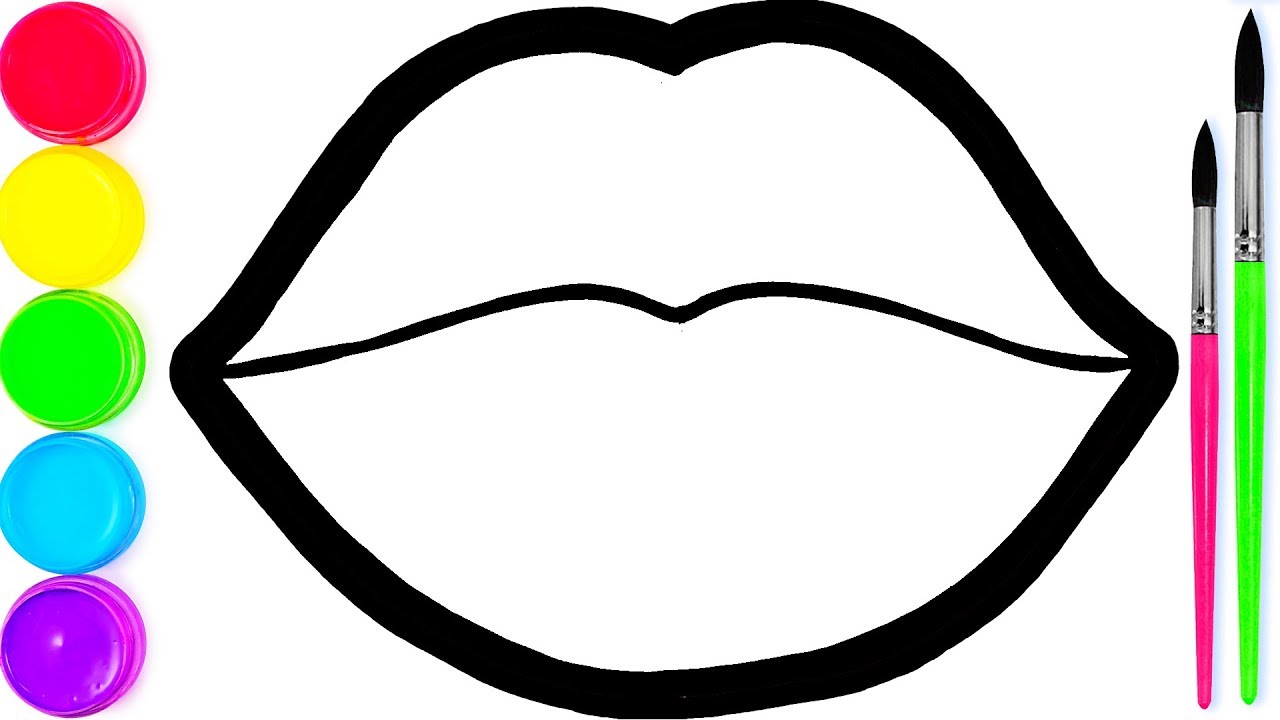 1280x720 Glitter Lips With Rainbow Coloring And Drawing For Kids, Toddlers