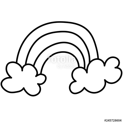 500x500 Hand Drawn Rainbow Doodle Drawing Sketch Vector Stock Image