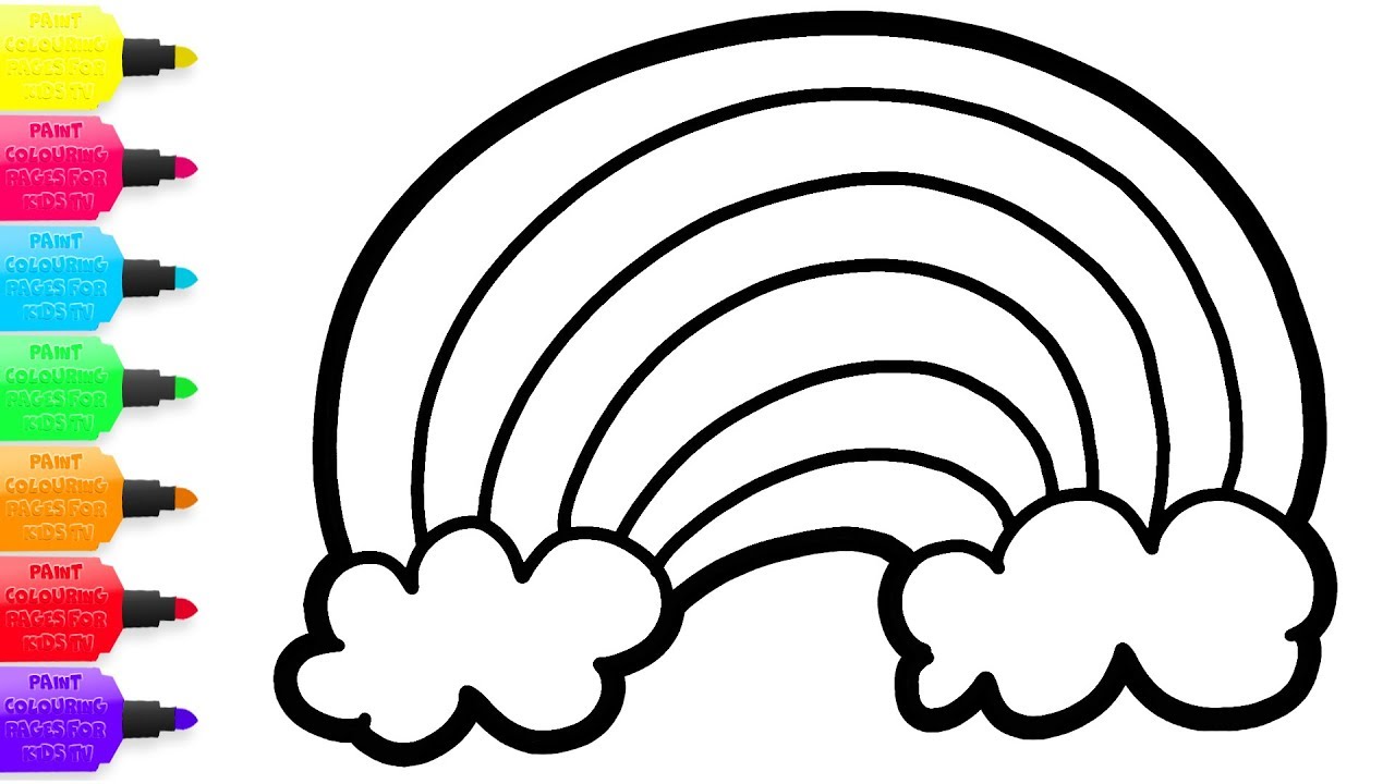 1280x720 Painting Easy Rainbow Coloring And Drawing + Glitter And Learn