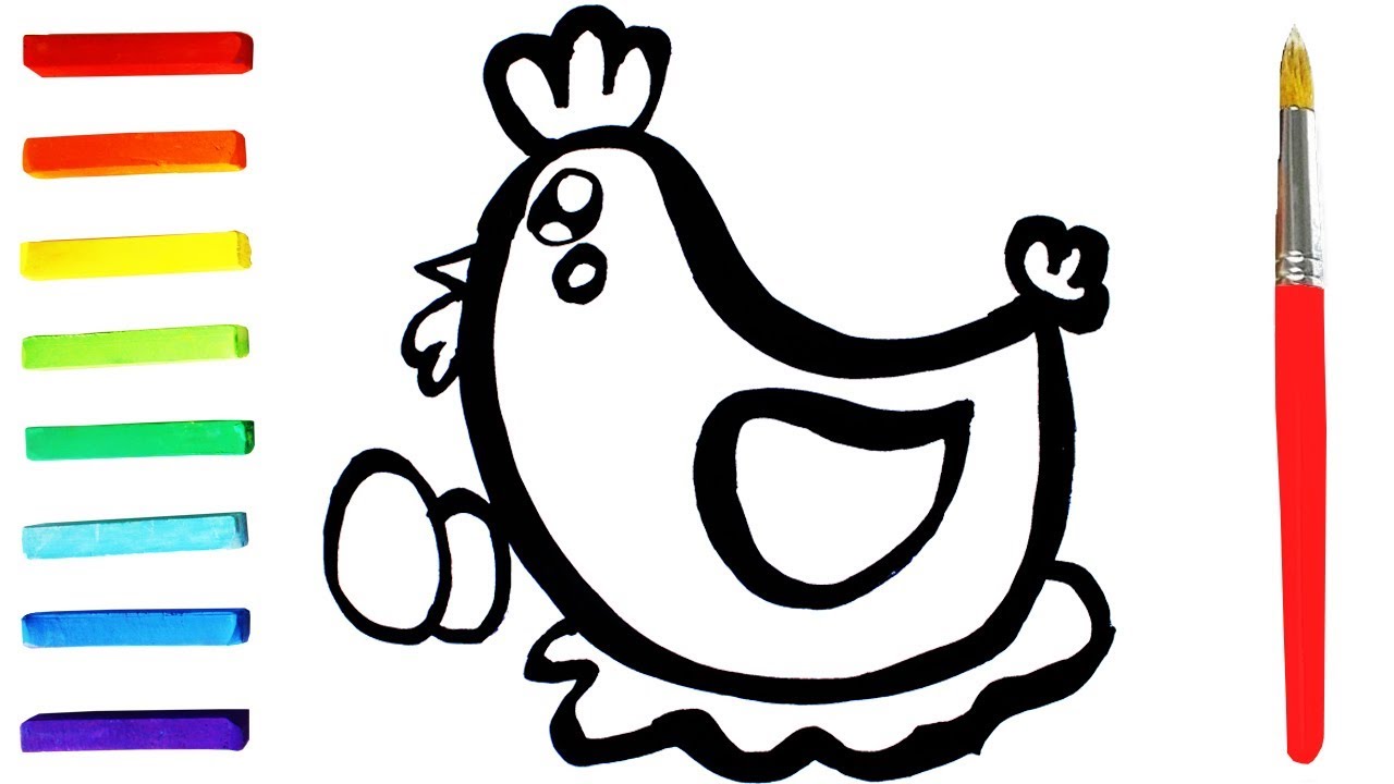 1280x720 Rainbow Chicken Coloring And Drawing For Preschool
