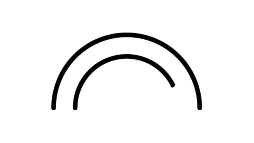 852x480 Weather Rainbow Flat Line Icon Stock Footage Video