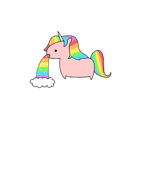 458x550 Cute Rainbow Unicorn Throwing Up A Rainbow Posters