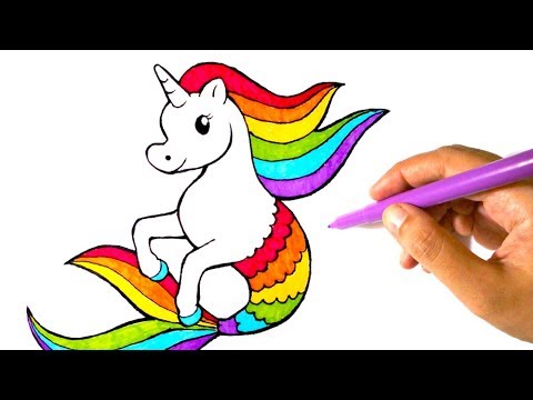 480x360 How To Draw A Rainbow Unicorn Of The Sea