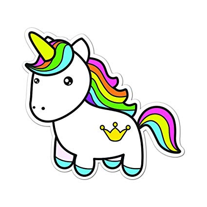 425x425 Colorful Rainbow Unicorn Full Color Vinyl Decal