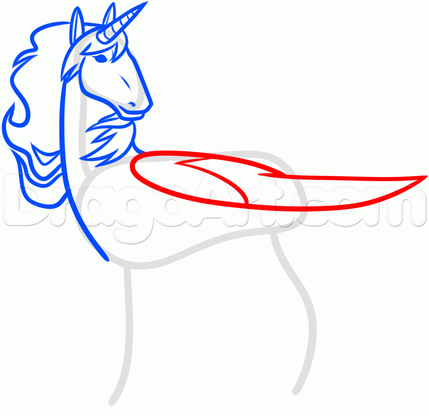 865x839 How To Draw A Rainbow Unicorn, Step