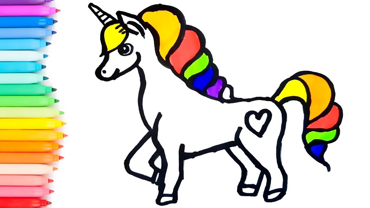 Rainbow Unicorn Drawing | Free download on ClipArtMag