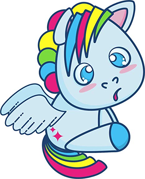 466x577 Cute Silly Kawaii Blue Rainbow Unicorn Cartoon Emoji
