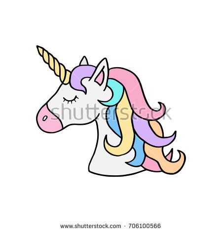 450x470 Colorful Rainbow Unicorn Vector Illustration Drawing Cute