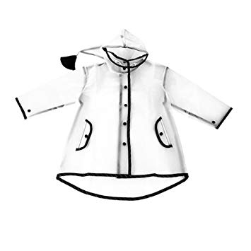 355x355 Gaeruite Kids Rain Ponchos, Children's Hooded Tassel Transparent
