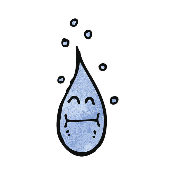 600x600 Cartoon Raindrop Art Print