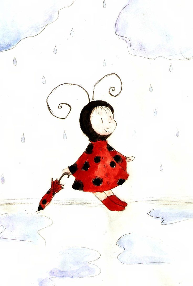 735x1088 Little Ladybug Rainy Day