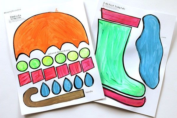 600x400 Rainy Day Umbrella And Rain Boot Craft Classroom Projects Rain
